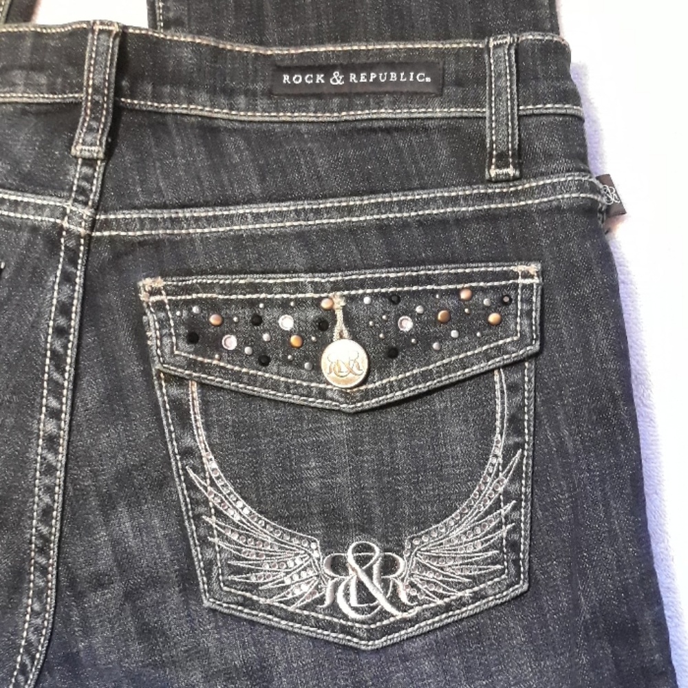 Rock & Republic Kasandra Mid Rise Straight Jeans 8